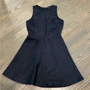 Banana Republic Silk Navy Striped Dress